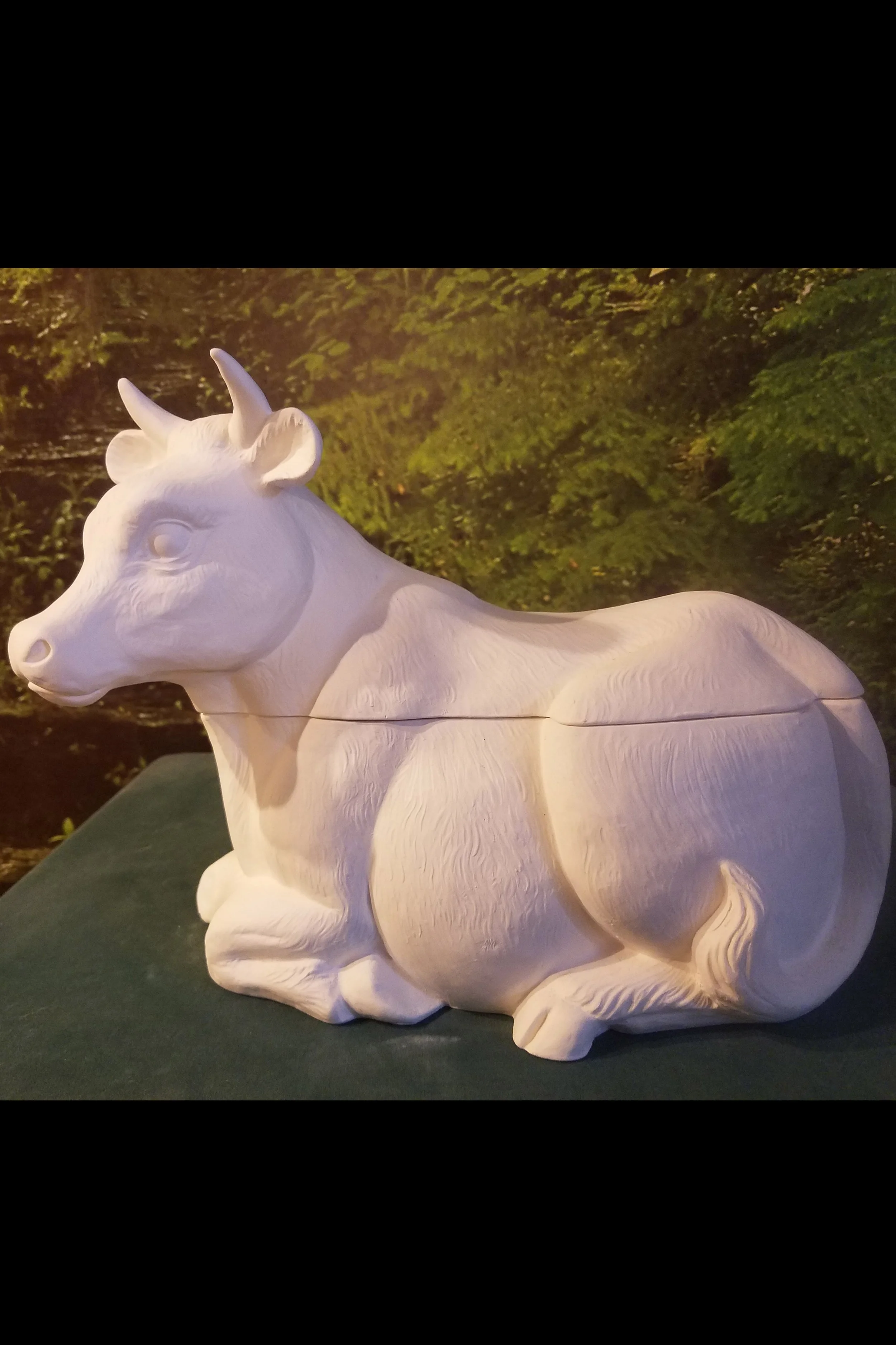 Ceramic Bisque You Paint, Vintage, cow cookie jar, farm Cow, farm